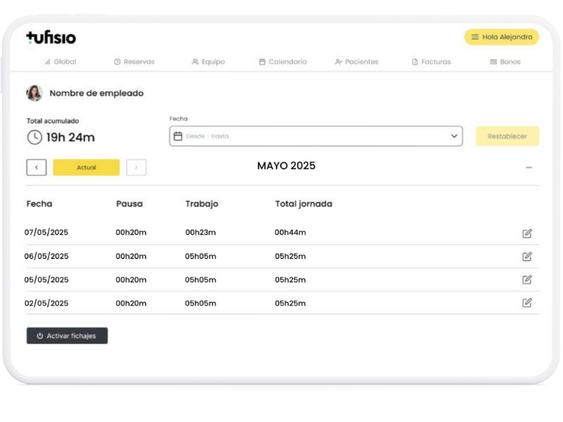 registro horario trabajador TUFISIO registro horario trabajador TUFISIO
