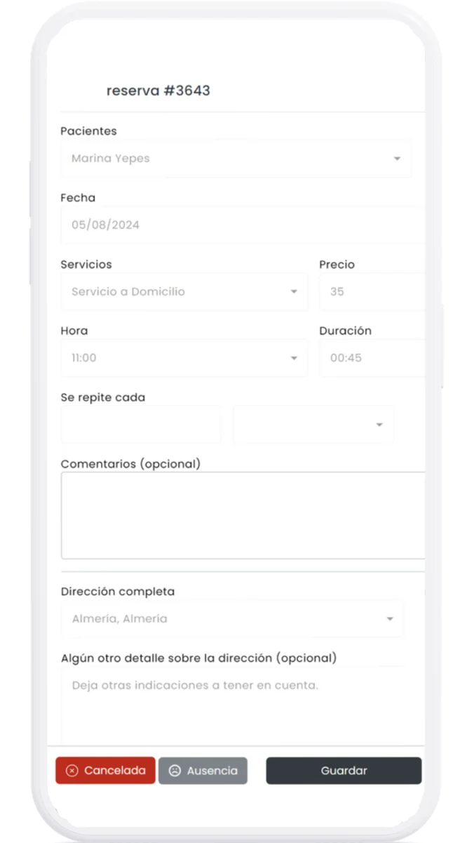 Cómo modificar el estado de las reservas