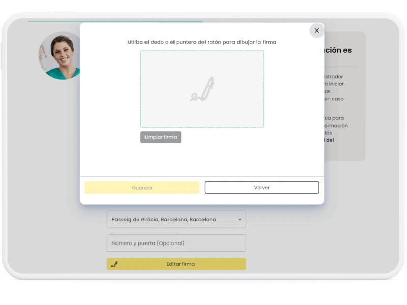 Configura tu firma para usar en los documentos de firma.