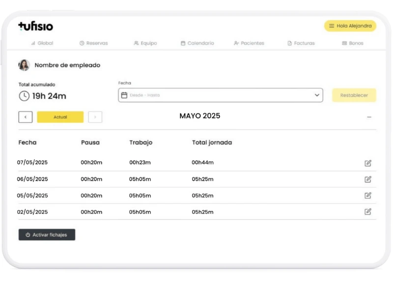 Registro de la jornada laboral del trabajador